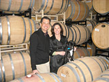 Alex and Monica in Winery with Buddy